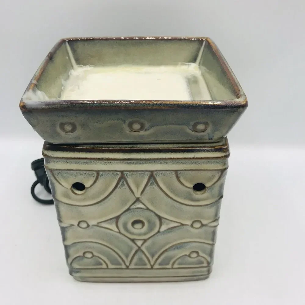 Scentsy LENORE Retired Blue Green Full Size Warmer DSW-LENO with Wax Tested